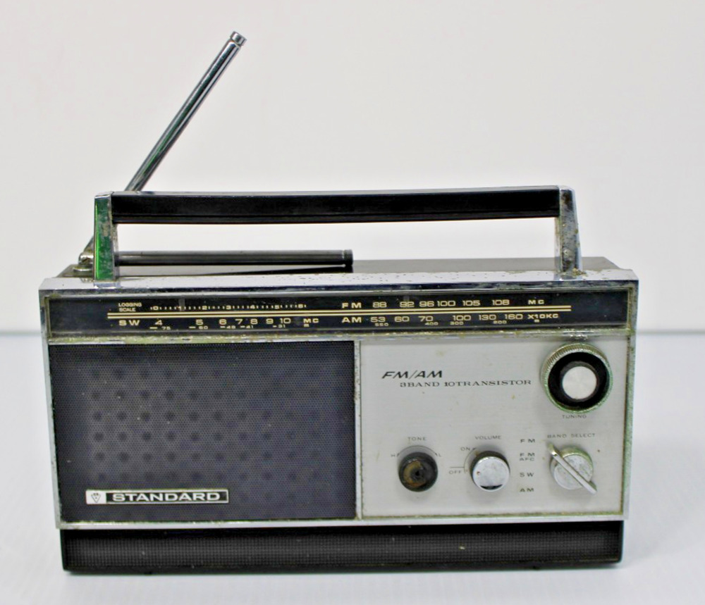 Vintage Retro Standard Portable 3-Band AM/ FM/ SW Transistor Radio SR-J808FA